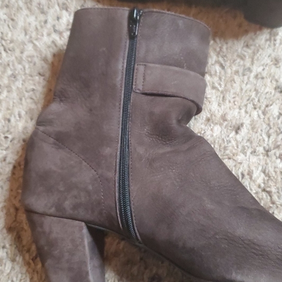 Arche Brown Suede Ankle Heeled Booties - Picture 6 of 9